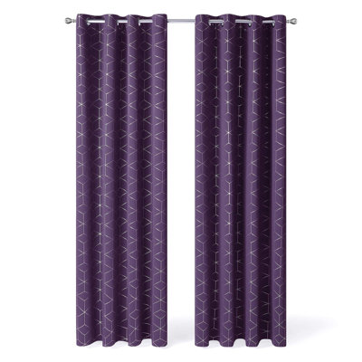 Decorative Silver Diamond Blackout Curtains(Set of 4)