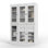 Garde-manger 100% bois massif 48,5 po avec portes en verre givré, 2 tiroirs et tablettes réglables