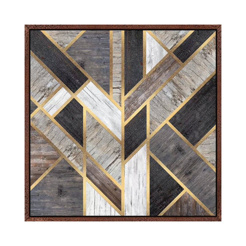Rustic Scandinavian Design 1 Piece Wall Art on Canvas, 93.98 cm H x 93.98 cm W, Classic Brown Wood Framed