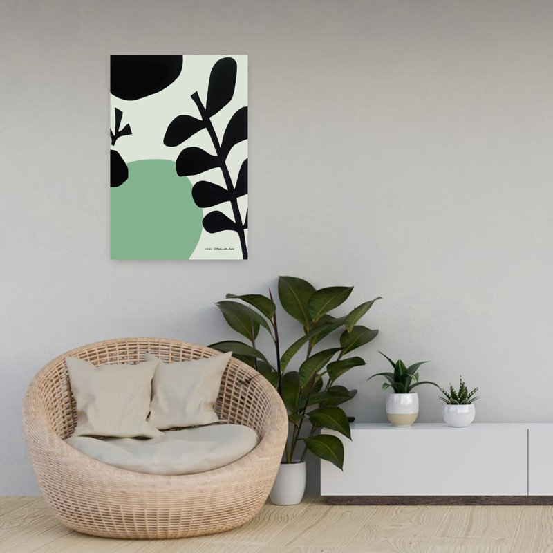 Contemporary Art Abstract Contemporary Minimalist Flower Nature Art by Awol Art Alex - Wrapped Canvas Print