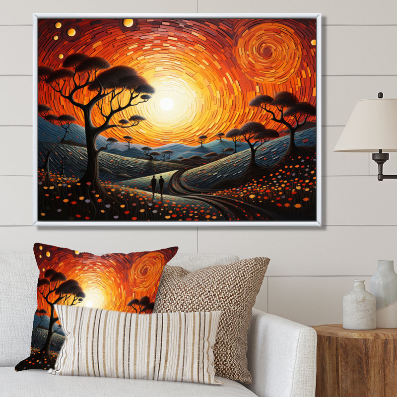 Paysage romantique aime «Journey II», Cadre flottant blanc, 24" H x 32" W