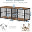 Meuble télé pour chien de 86,62 po de large avec pièces doubles pour grands chiens de taille moyenne, utilisable séparément