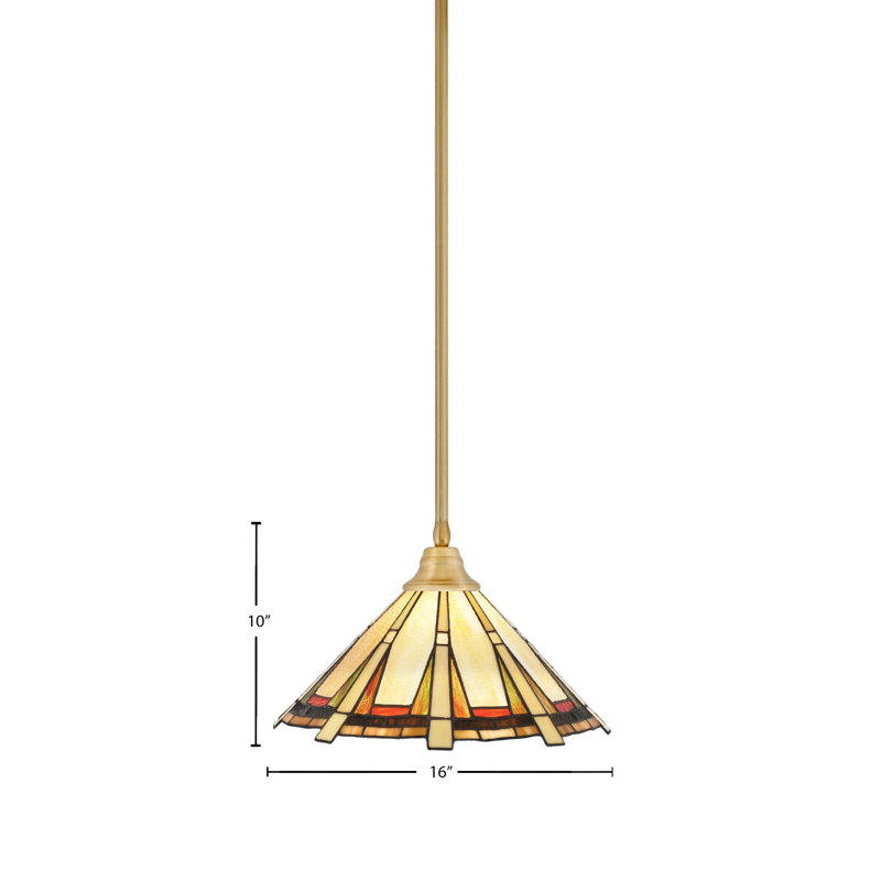 Luminaire suspendu simple à 1 lumière Edge, Laiton