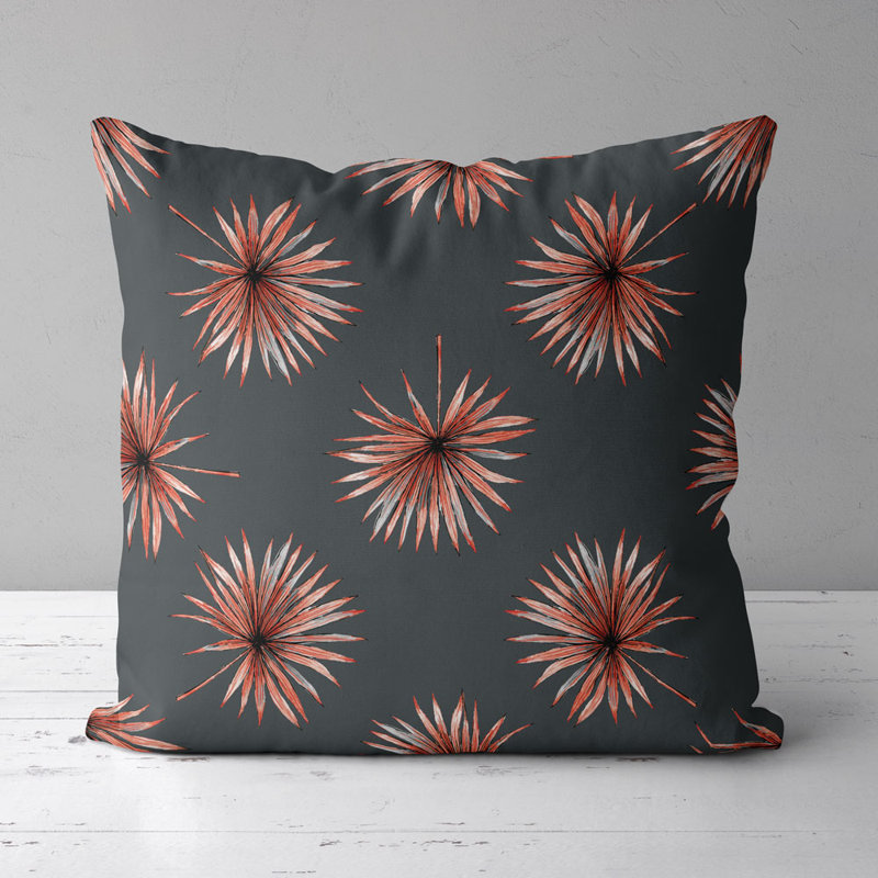 Housse de coussin carrée Venessa/insert, Gris/rouge