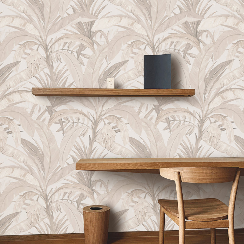 Beige Tropical Forest Wallpaper