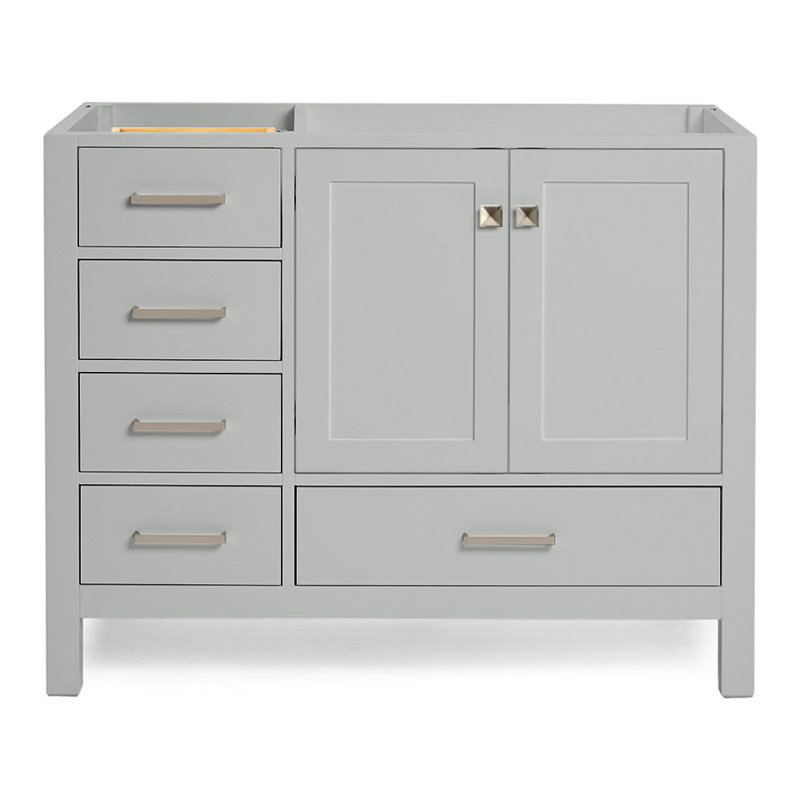 Cambridge 42'' W Single Bathroom Vanity Base, Brushed Nickel, Gray