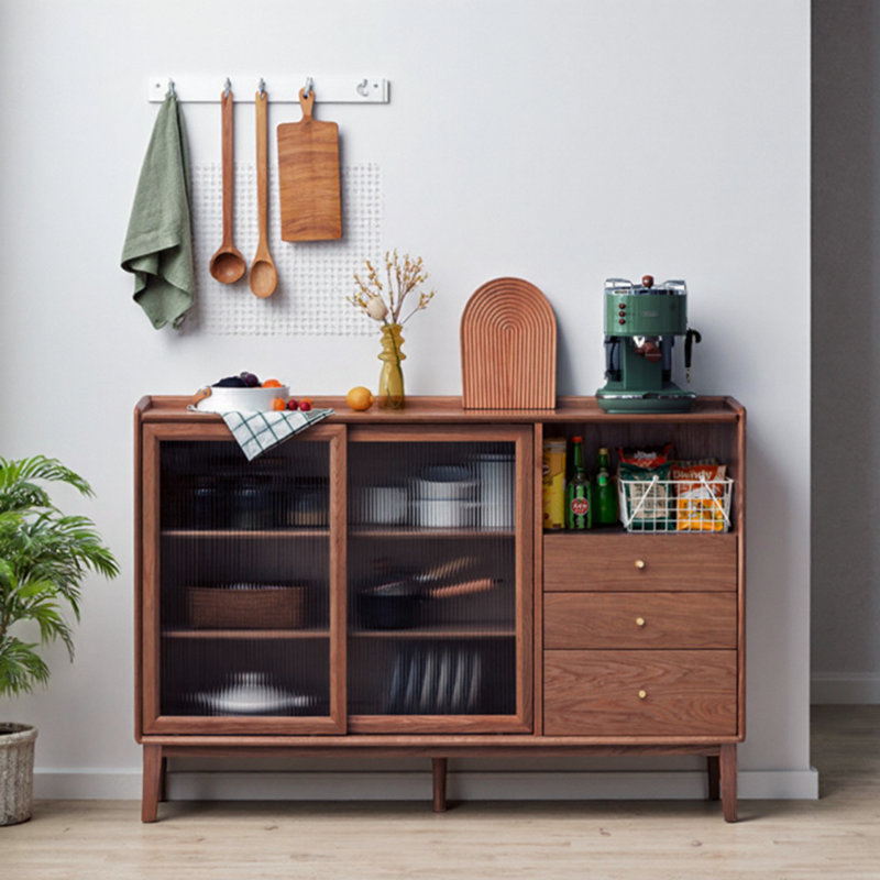 Vitrine Nordic, H 38,58 po x l 47,24 po x P 11,81 po, Brun