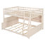 Lit double superposé au-dessus de grand lit double et tablette intégrée Adelaide l 62,8 po x P 83,7 po x H 59 po Adelaide