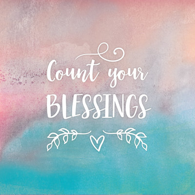 Count Blessings Rustic Blue And Pink - Wrapped Canvas Print