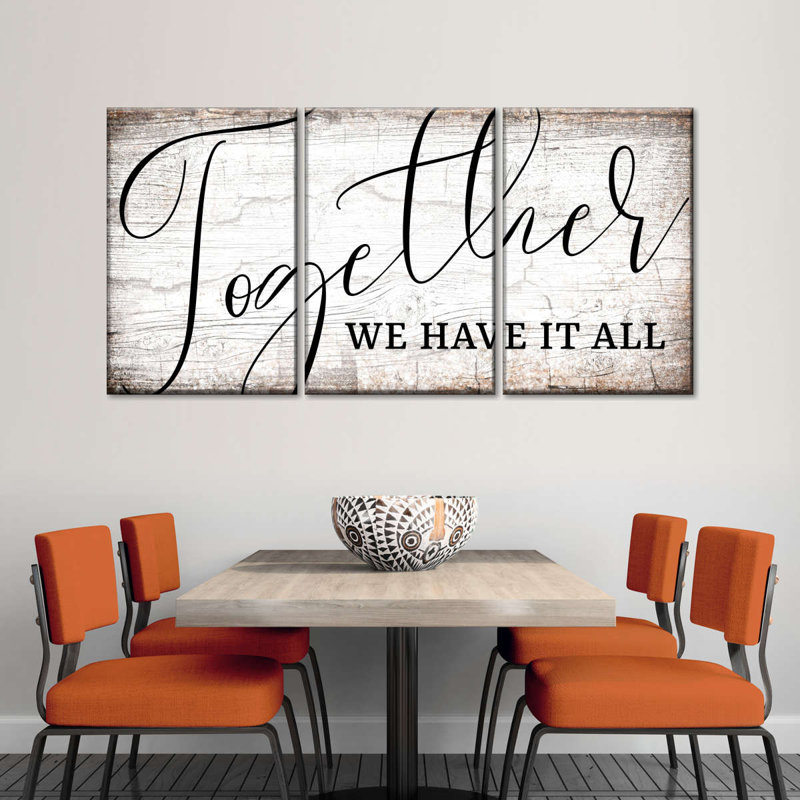 «Together We Have It All», reproduction d'art sur toile, H 12 po x l 26 po x 1,25 po