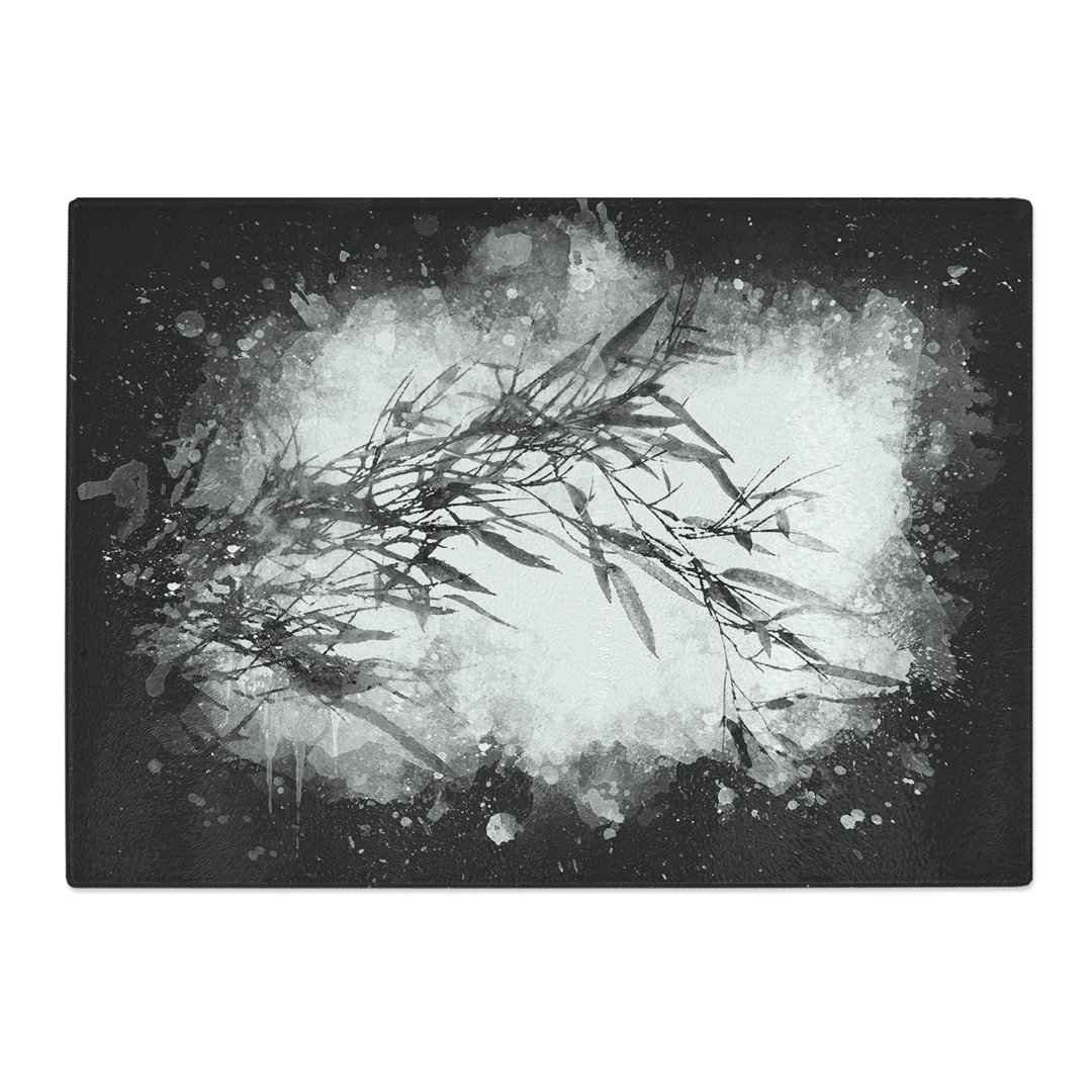 Tempered Glass Leaves of a Bamboo Plant Chopping Board