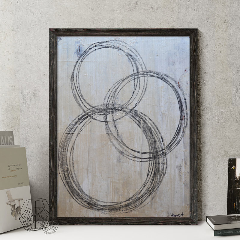 « circulaire i » par paul cezanne-image-cadre de dessin, H 16 po x l 22 po x P 1 po, Cadre de toiles encadrées ébène