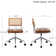 Ayris Adjustable Height Armless Swivel Leather Task Chair with Rattan Back