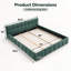Lit plateforme moderne capitonné en tissu chenille, tête de lit capitonnée, cadre bas et stable, sommier non requis-1308456663