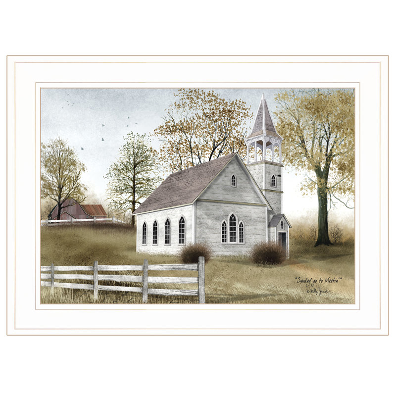 'Sunday Go To Meetin' by Billy Jacobs - Picture Frame Painting Print on Paper, White Framed