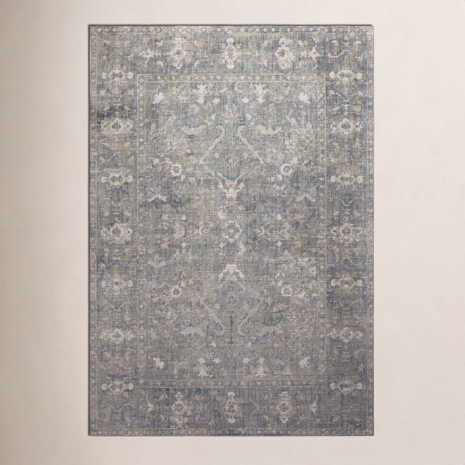 Chris Loves Julia x Loloi Rosemarie Sand Lagoon Rug, Square 1'6"
