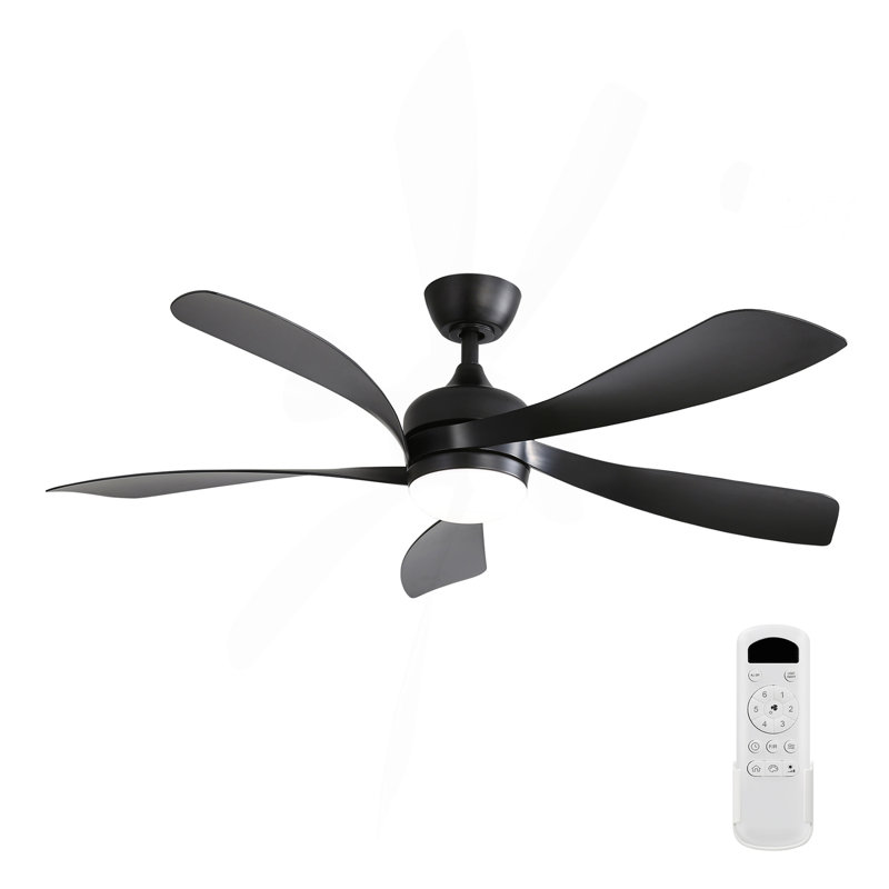 Ventilateur de plafond moderne de 52 pouces avec 3 moteurs à courant continu réversible à télécommande et 5 pales en ABS à intensité variable