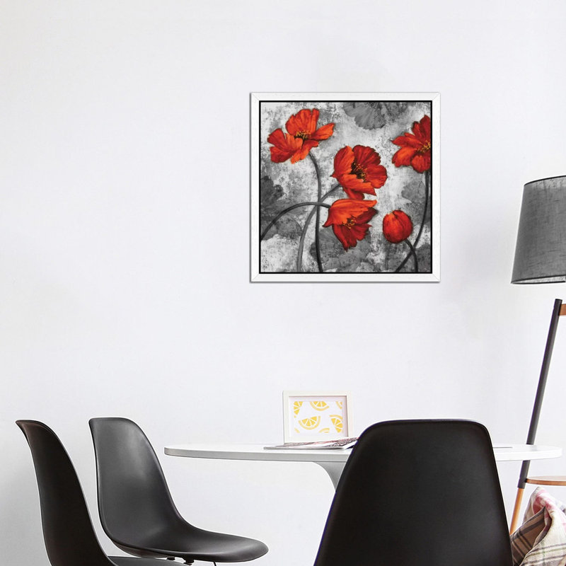 Evening Red II by Brian Francis - Floater Frame Print on Canvas, 93.98 cm H x 93.98 cm W, White Framed