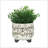 S/2 CERAMIC 6/8" SCRIBBLE FOOTED PLANTER, BEIGE