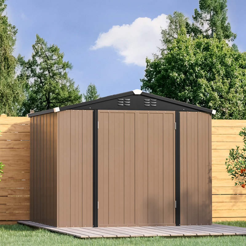 8 ft. W X 6 ft. D Metal Tool Shed