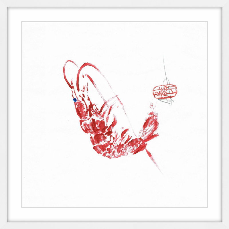«Crevette», reproduction d'art encadrée, H 32 po x l 32 po x P 1,5 po