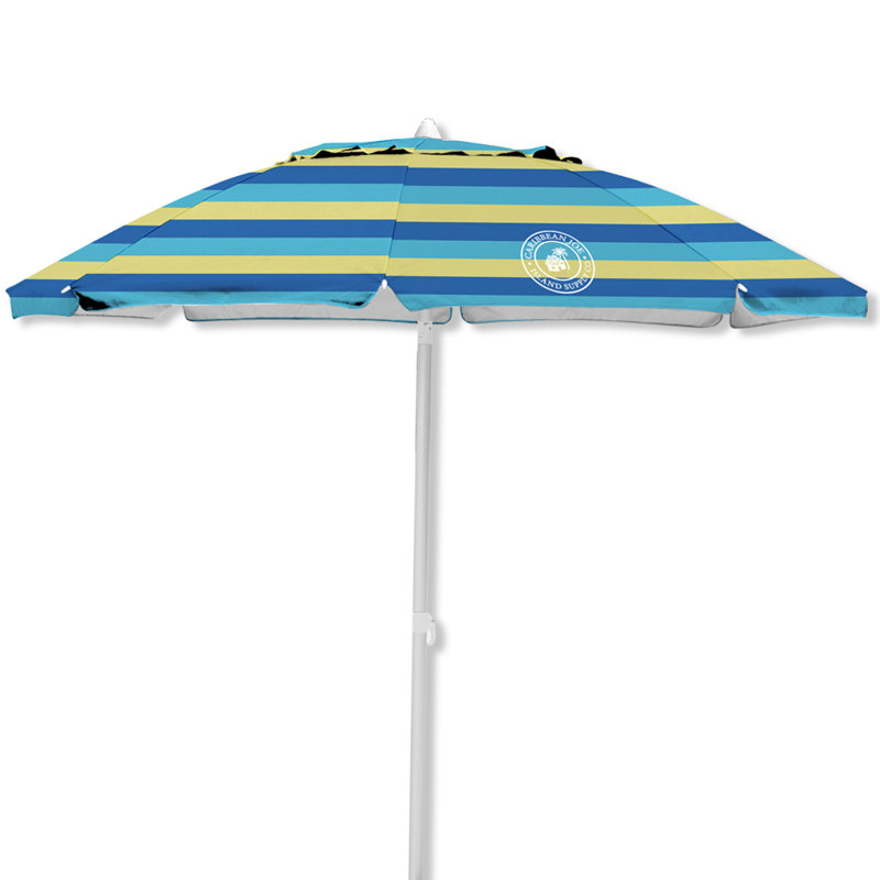 Parasol de plage Caribbean Joe, RAYÉ BLEU JAUNE