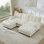 Canapé modulaire 107 po en forme de U avec 2 repose-pieds, canapé en chenille et coussins décoratifs en treillis