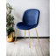 Ensemble de 2 chaises d'appoint Chuchip en velours bleu et finition dorée