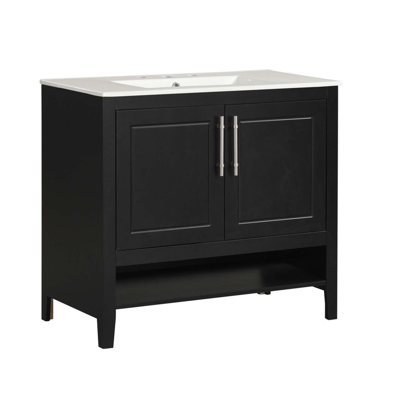 Meuble-lavabo multifonctionnel avec portes et tiroirs 36 po avec lavabo 36 po