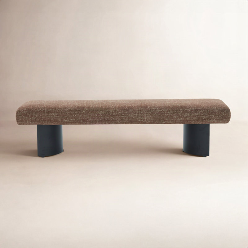 Banc en métal Axelle, Dark Brown Chenille