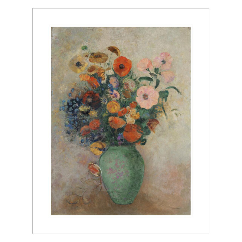 «Bouquet of Flowers in a Green Vase» par Odilon Redon, impression giclée sur cadre, 29.43" H x 23.5" W