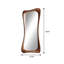 Miroir en verre de forme spéciale 70,87 po avec cadre en chêne brun et miroir-1666536104