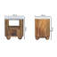 44cm W Solid Wood Bedside Table