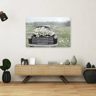 Floral Journey Vintage Abstract Landscape Spring Wall Art Print 1 Piece Wrapped Canvas Wall Art