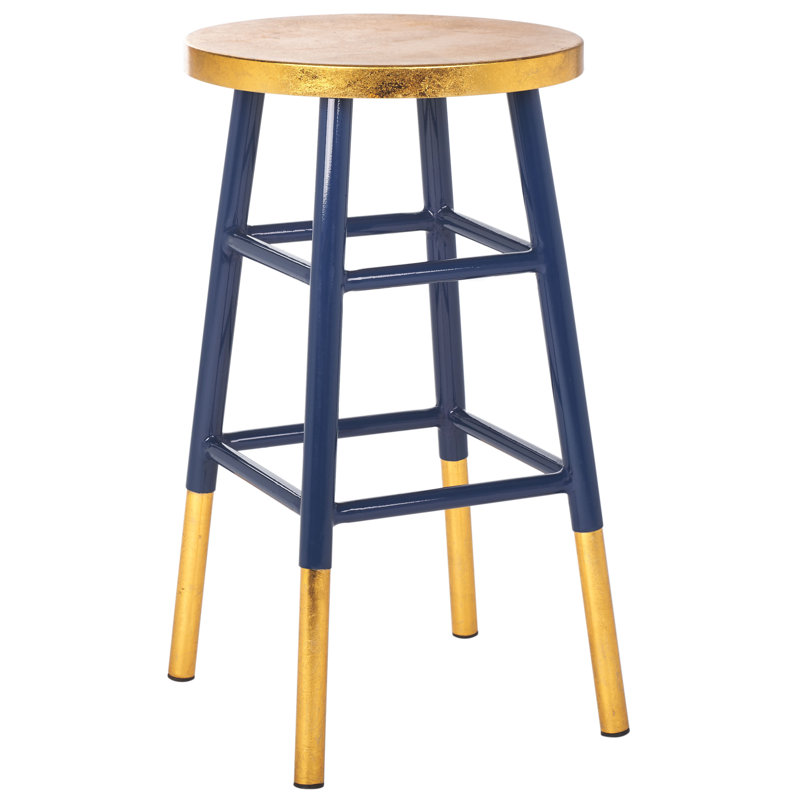 Tabouret de bar et de comptoir Amiaha, Marine, Tabouret de comptoir (assise de 24 po de hauteur), Or