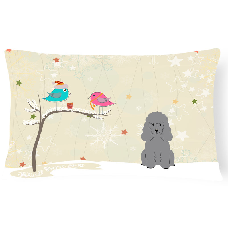 Coussin lombaire d’intérieur/d’extérieur carré de noël, argent