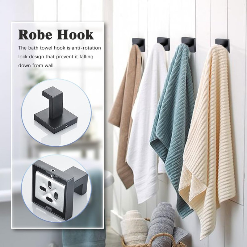 5 - Piece Bathroom Hardware Set, Matte Black