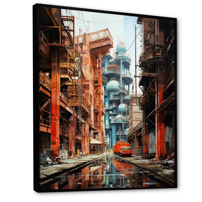 Kleper Factories Industrial Harmony II, reproduction d'art sur toile, H 40 po x l 30 po x P 1,5 po, Cadre flottant noir
