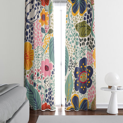Polyester Semi Sheer Curtain Pair