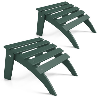 Folding Adirondack Ottoman For Adirondack Chair, Hdpe All Weather Outdoor Footstool For Patio, Backyard, Porch, Garden