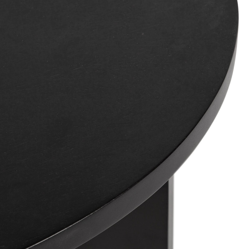 Wooden Oval Side Table, Black