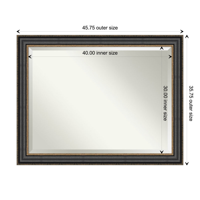 Miroir de salle de bain biseauté Pappas, 35,75 po x 45,75 po