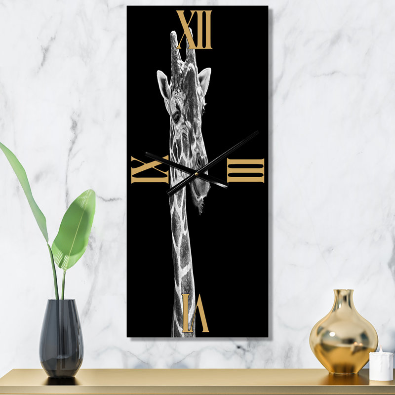 Gros plan, horloge murale Portrait d'une girafe II, Petit