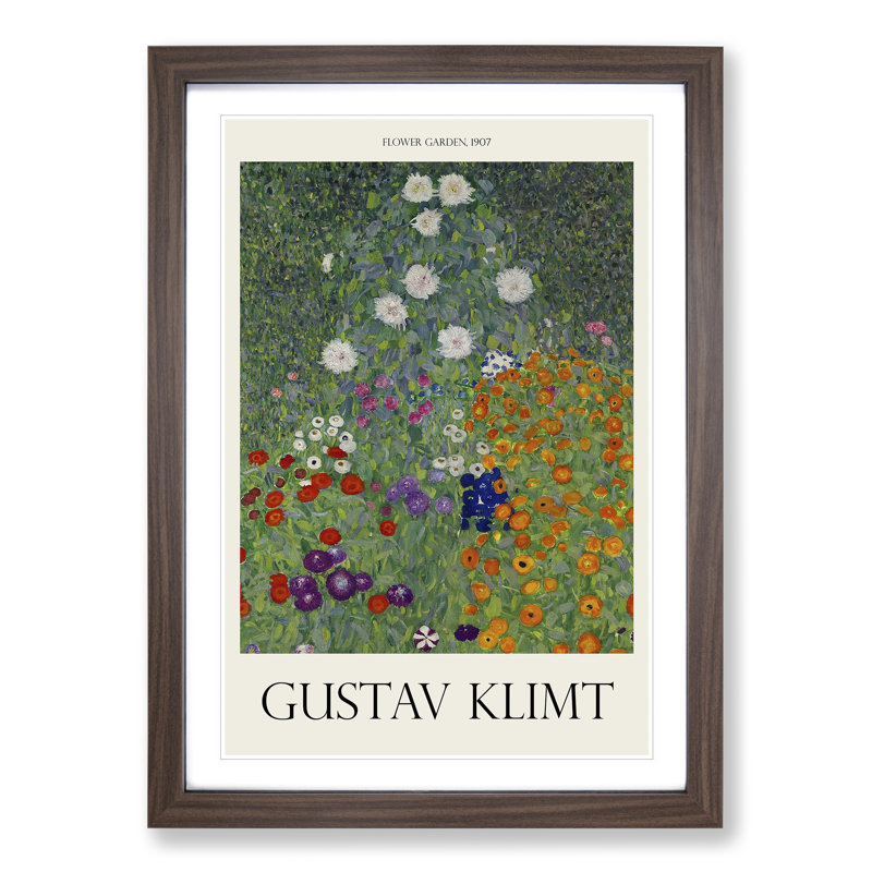 Flower Garden Vol.2 by Gustav Klimt - Single Picture Frame Print, 48cm H x 36cm W x 2cm D, Walnut Framed
