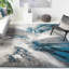 Tapis bleu / gris à motif abstrait Donnovan-399573435