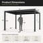 Pergola à auvent noir avec rideaux d'intimité et moustiquaire FLISE 10 pi x 12 pi-133410853-133410854