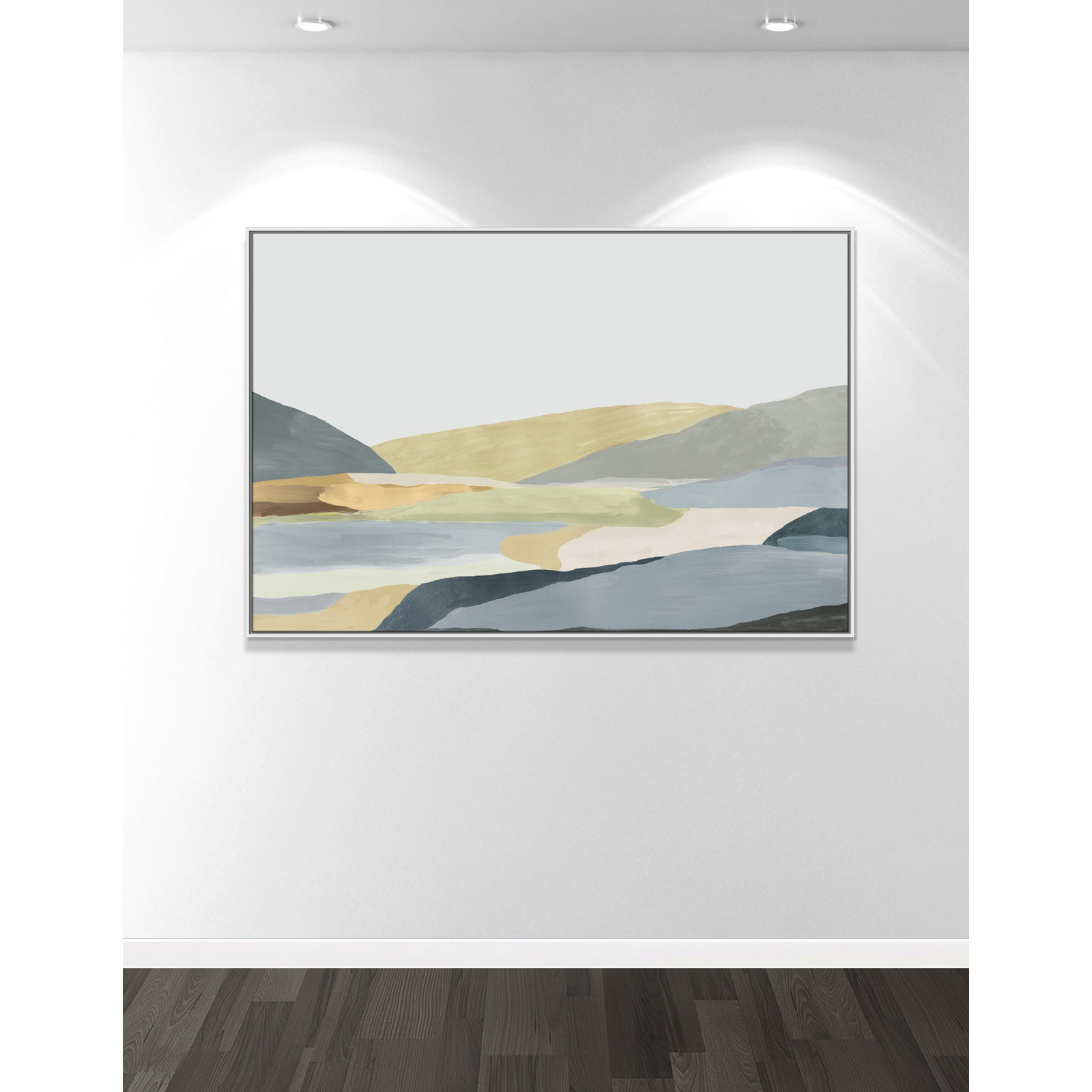 Blair "Warm Hills II" Painting, White Canvas, 41.5" H x 61.5" W x 2" D