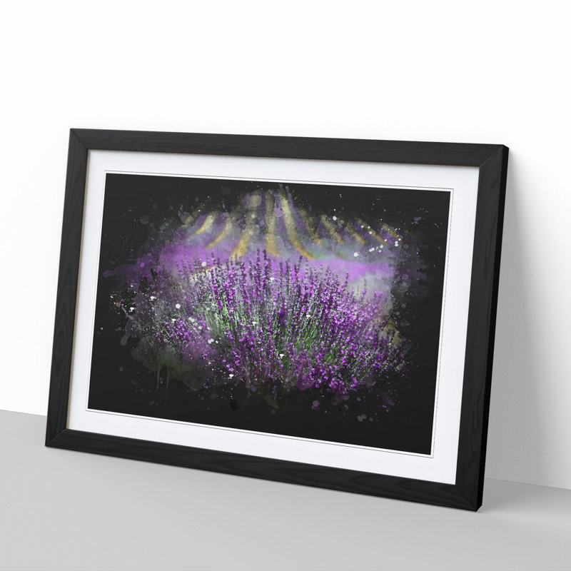 Lavender Vol.3 - Picture Frame Graphic Art, 36cm H x 48cm W x 2cm D, Black Framed