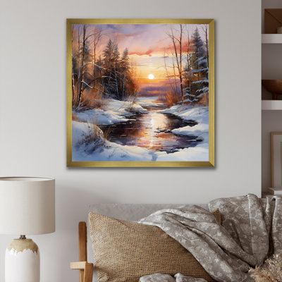 Sunrise Winter Country Panorama III, reproduction d'art sur toile