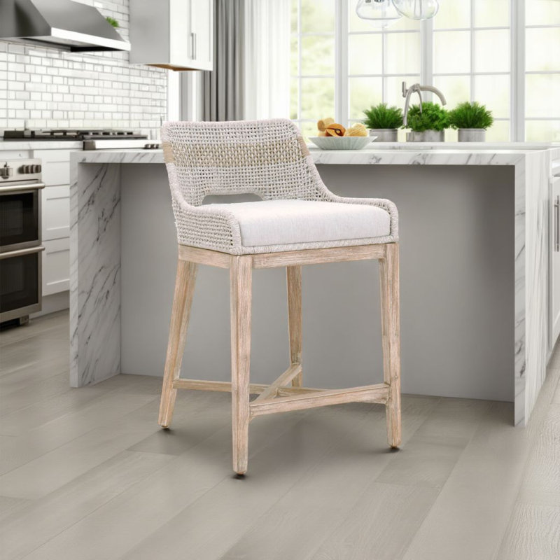 Bowker Bar & Counter Stool, Counter Stool (26" Seat Height), Taupe & White / Pumice